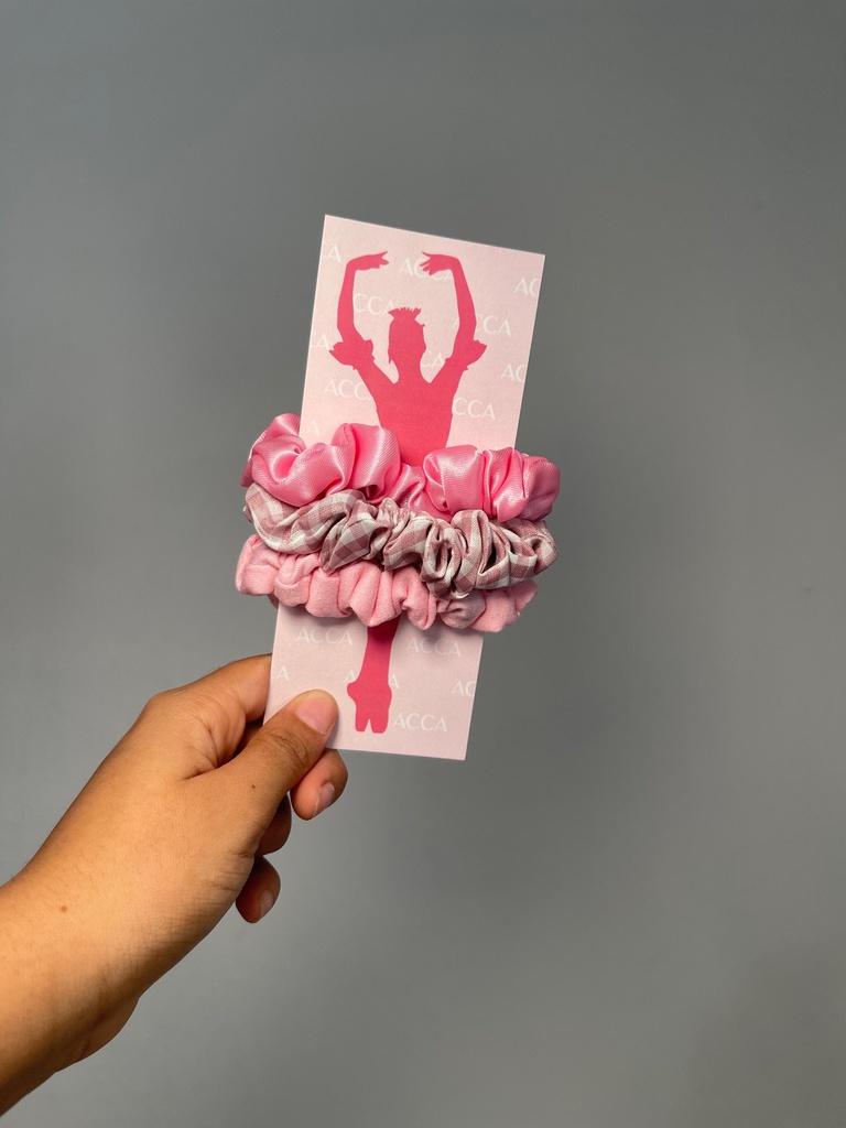Mini scrunchies combo Rosa 