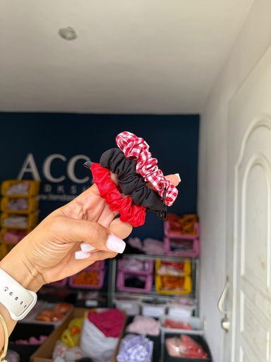 Scrunchies en pote Combo Rojo 